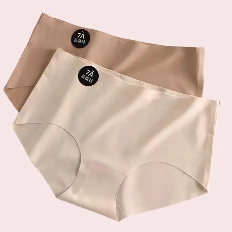 6pcs/set 7A Mulberry Silk Seamless Panties Middle Waist 3D Hip Lifting Breathable Yoga Fitness Panties Underwear
