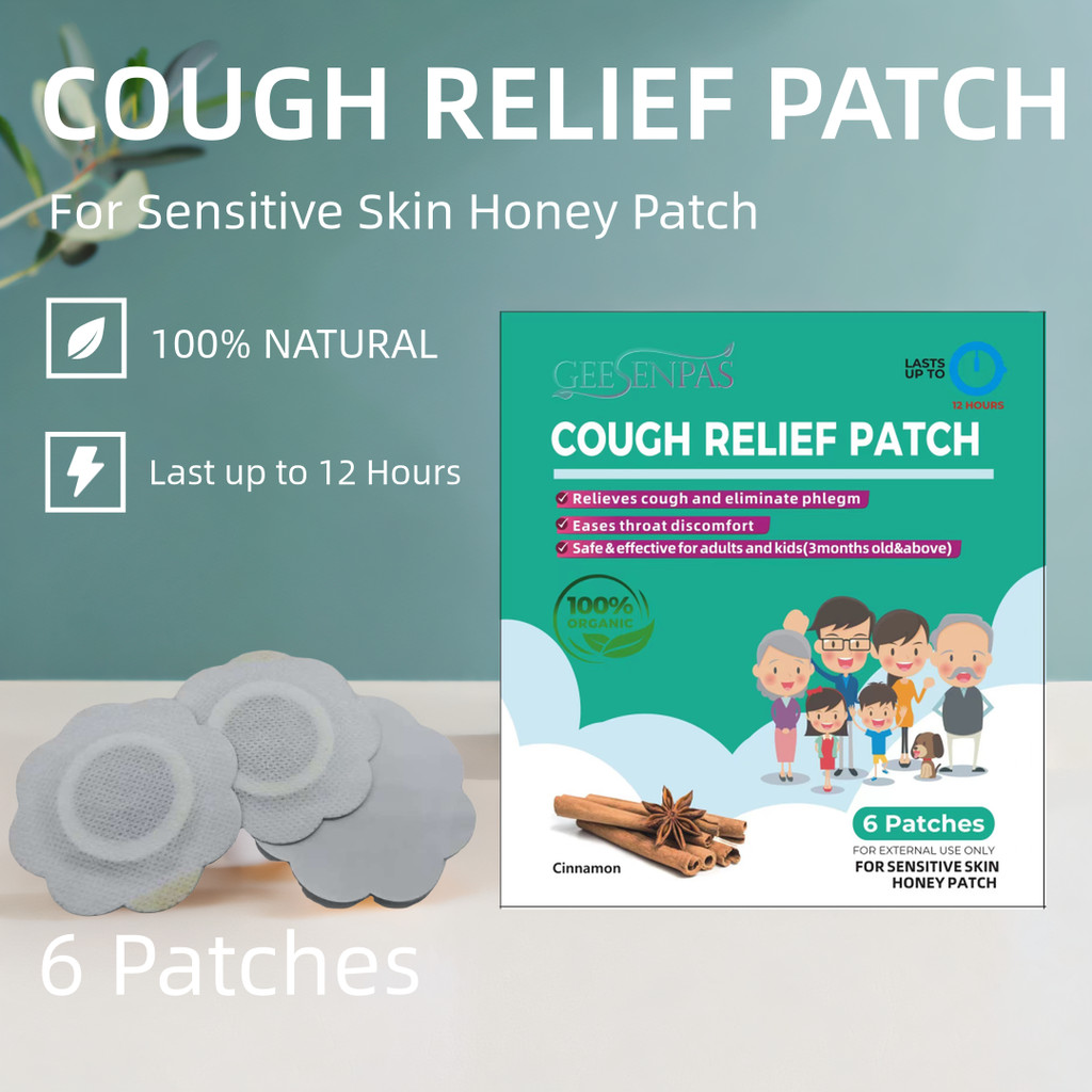 [READY STOCK]Geesenpas Batuk Patch (6pcs)Kulit Sensitif Madu Kayu Manis | Cough Patch(6pcs)Sensitive Skin Honey Cinnamon