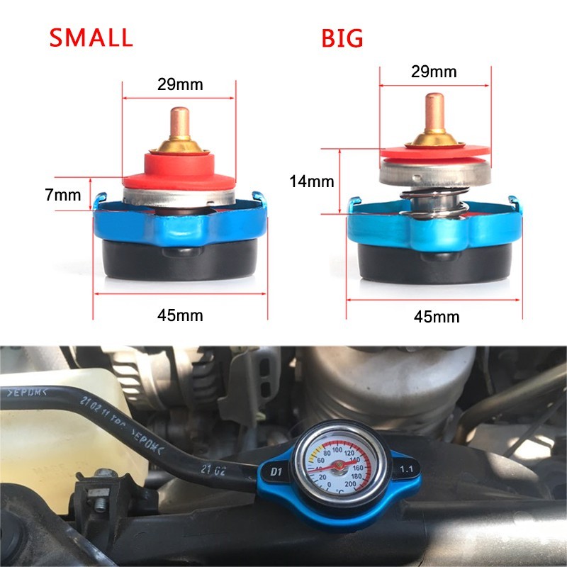 Multi Purpose D1 Spec Water Gauge Meter Radiator Cap+ Temp 0.9bar/1.1bar/1.3bar Have - Image 5