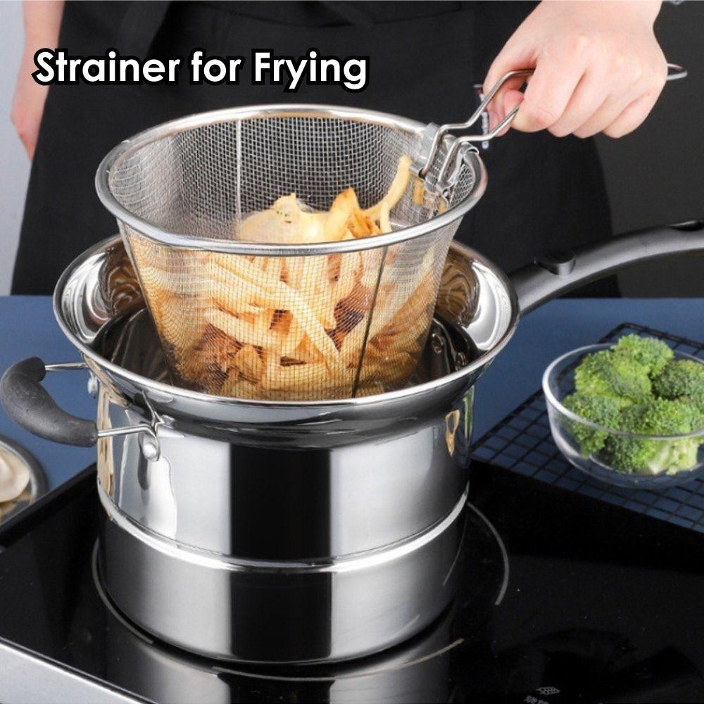 HOMEWORTH Multifunction Cooking Pot Pan Deep Fry Fryer Steam Stew Pot Pan Cookware (4 Pcs)