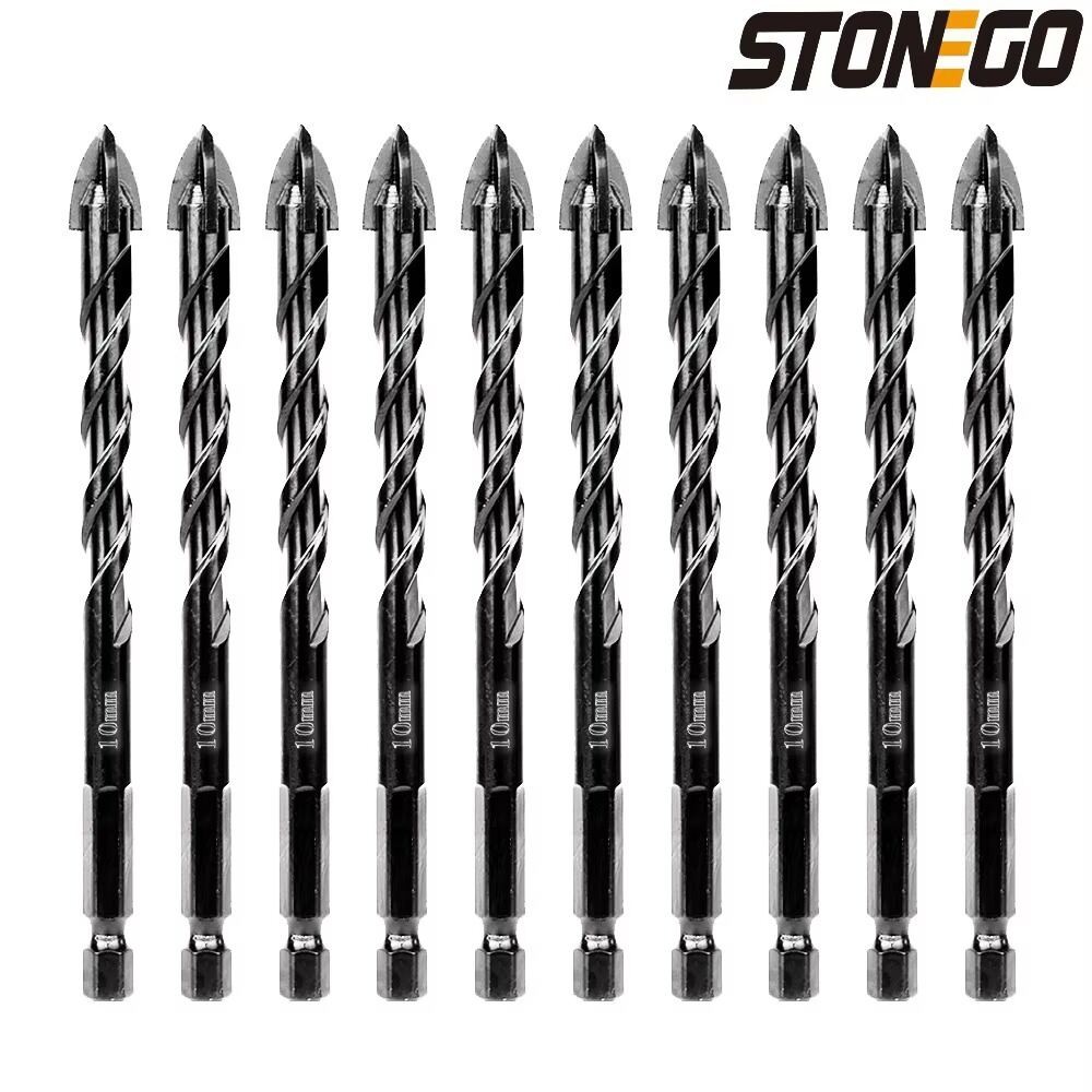 Must Durable STONEGO Hard Alloy Cross Hex Tile Bits Hole Opener Suitable Wood Glass Porcelain Concrete Size 3/4/5/6/8... - Image 2