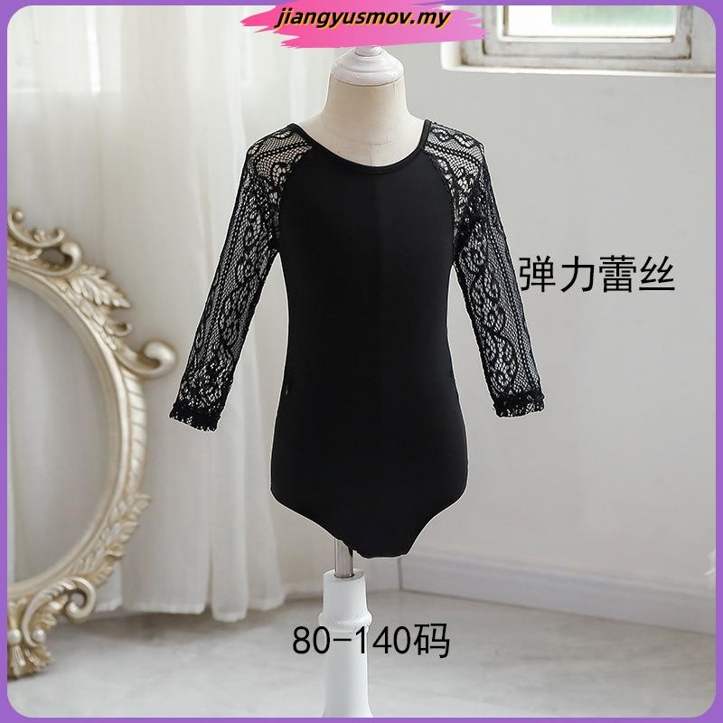 Baju Budak Perempuan 0-6 Y Girls Swimming Suits Lace Swimsuit Wear Princess One Piece Black Lace Swimsuit Girls' Baby Long Sleeve Swimming Wear Childrens Clothing