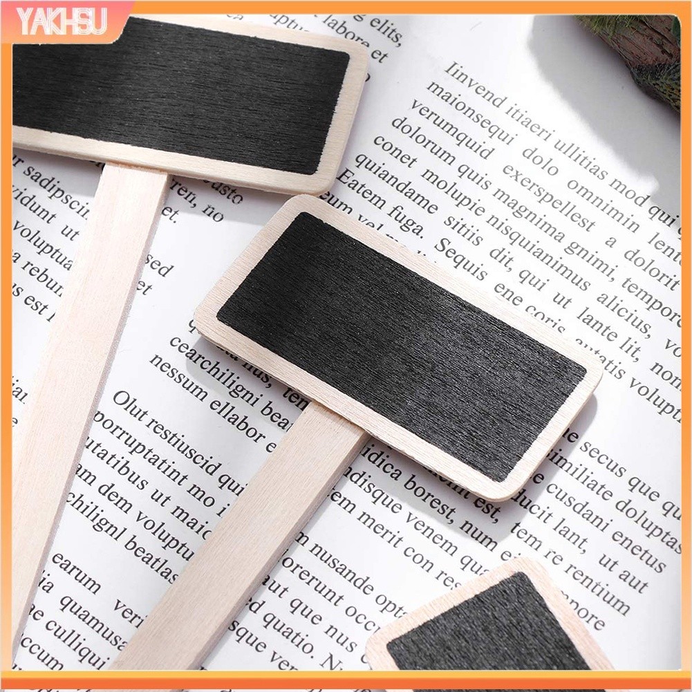 (yakhsu) 20Pcs Wooden T Shape Vegetables Plant Pot Labels Tags Garden Chalkboard Decor