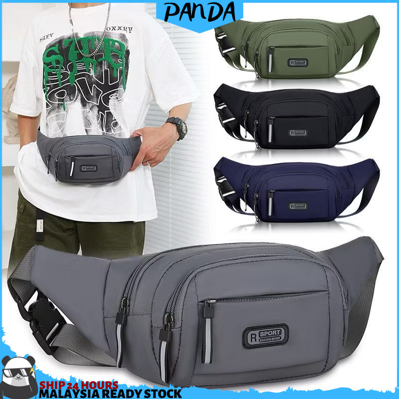 B185 PANDASHOP Men Waist Bag, Anti-theft Large-capacity Sports Mobile Phone Bag, Nylon Waterproof Chest Bag