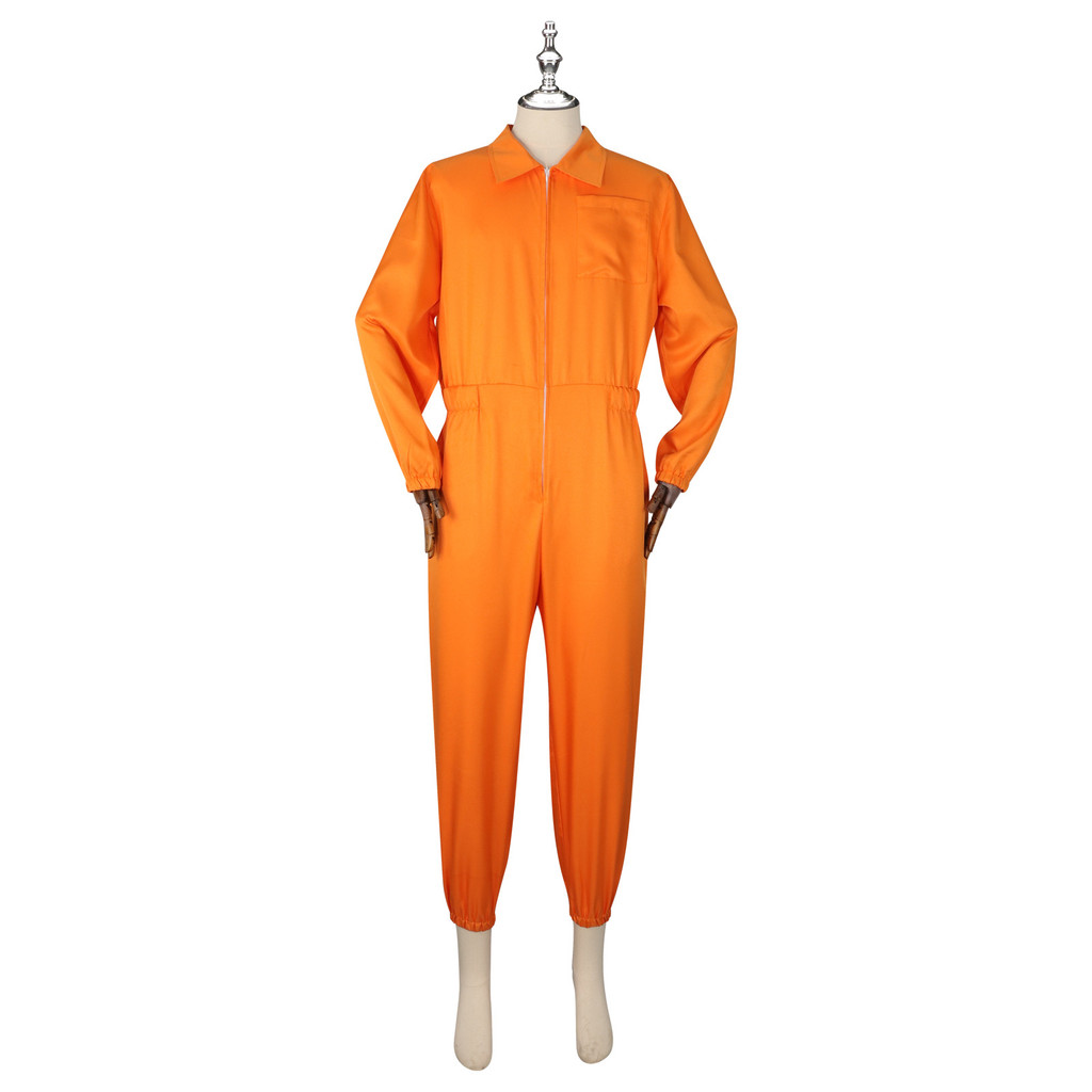 Halloween Cosplay Prison Uniform Workwear Jumpsuit Printed Back Waist Collection Role-Playing Set Men'S And Women'S Clothing