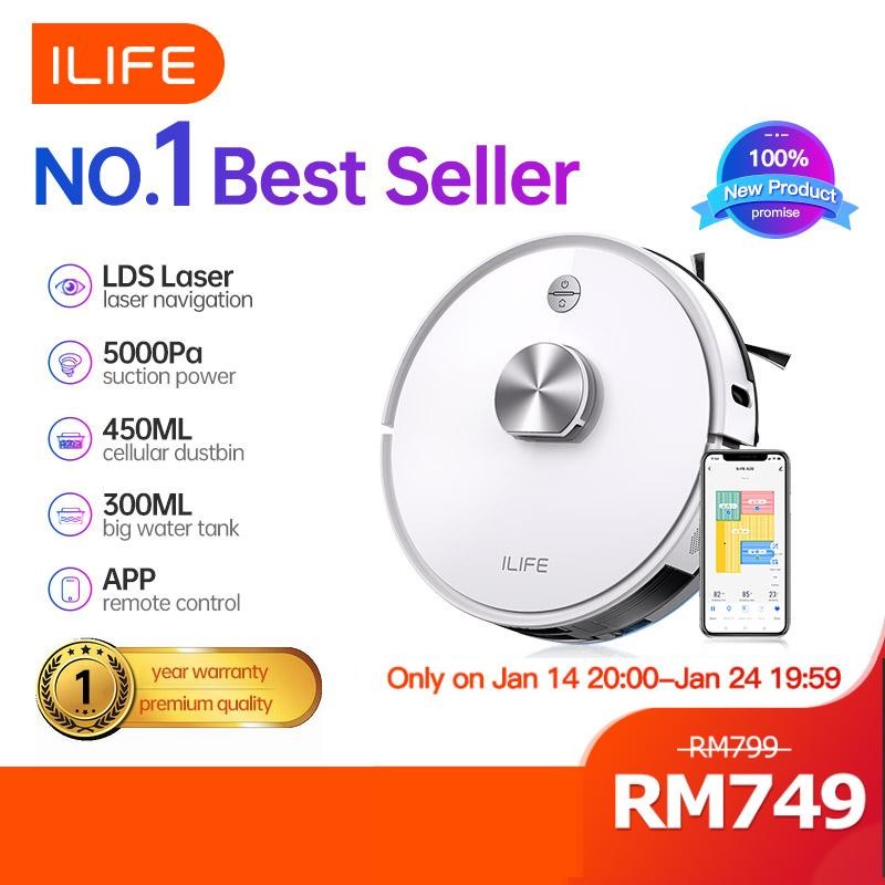 ILIFE L100 Upgraded Version A20 LDS Laser Navigation Robot Vacuum Mop Cleaner 5000Pa 3200mah APP