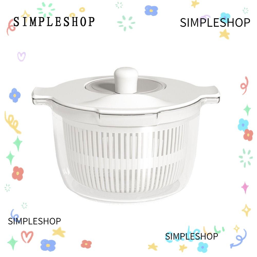 SIMPLESHOP Salad Spinner Salad Dryer, Household 2 in 1 Vegetable Dehydrator Drainer, Multifunctional Large Capacity Absorbent Basket