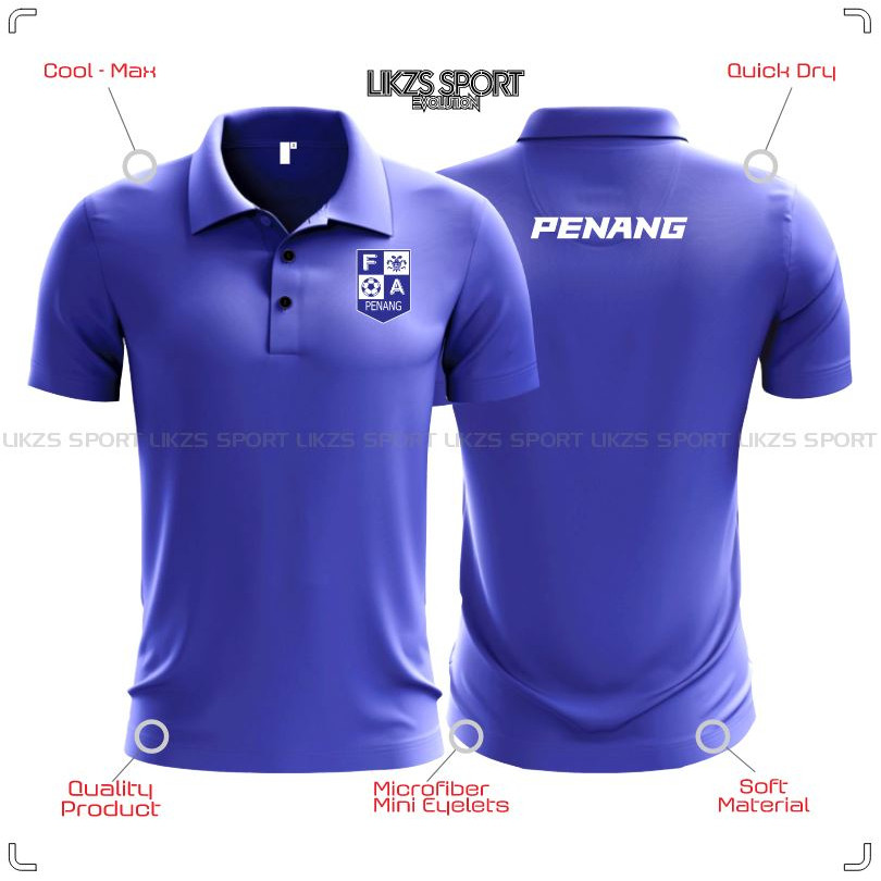 LIKZS X Penang Fa Travel Jersey DX2 (Old Logo) Travel Polo Football Futsal | Baju Berkolar Bolasepak Pulau Pinang