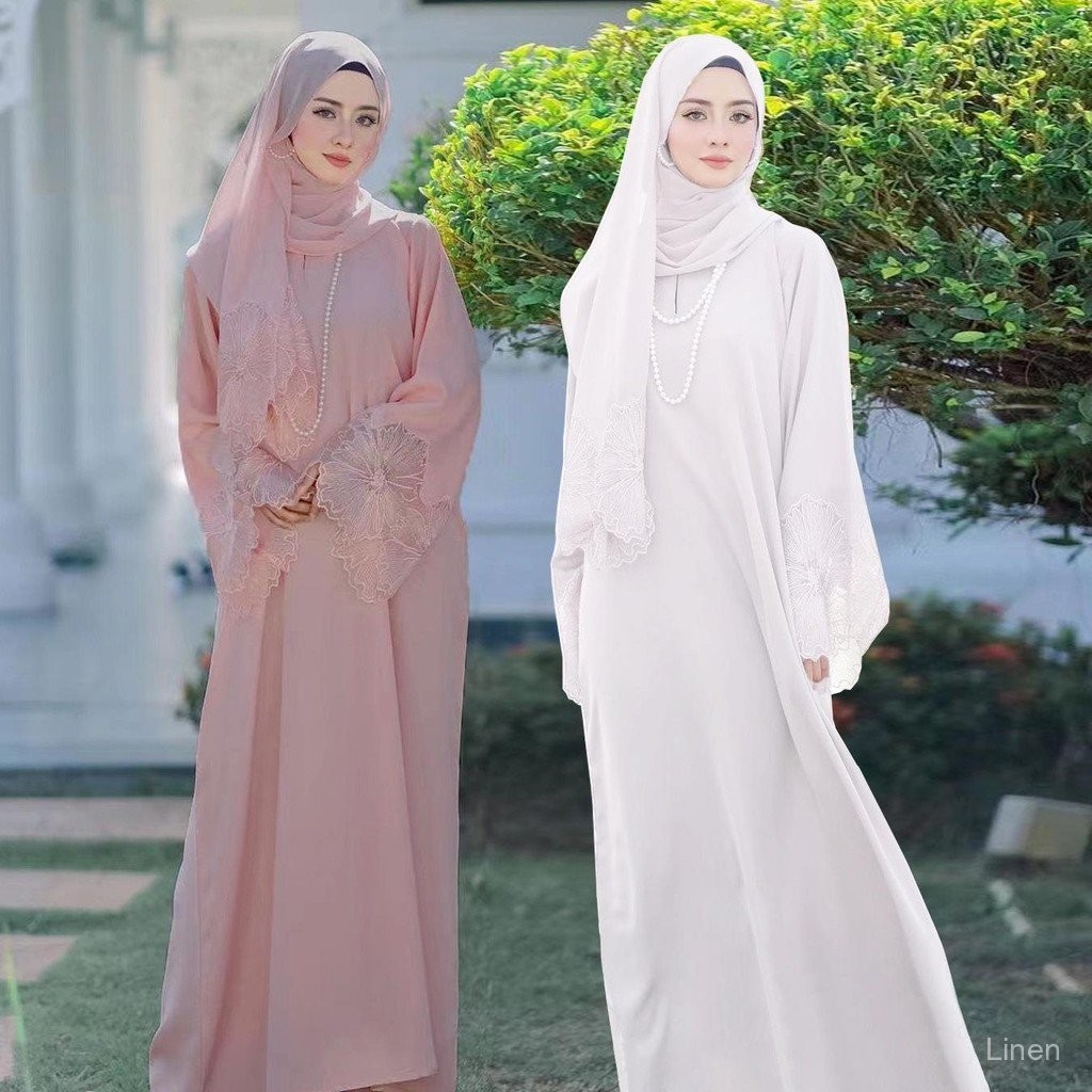 Super Fairy Four-Color Middle East Women's Clothing 2023 Women's Robe Malay Indonesian Dress Free Matching Headscarf