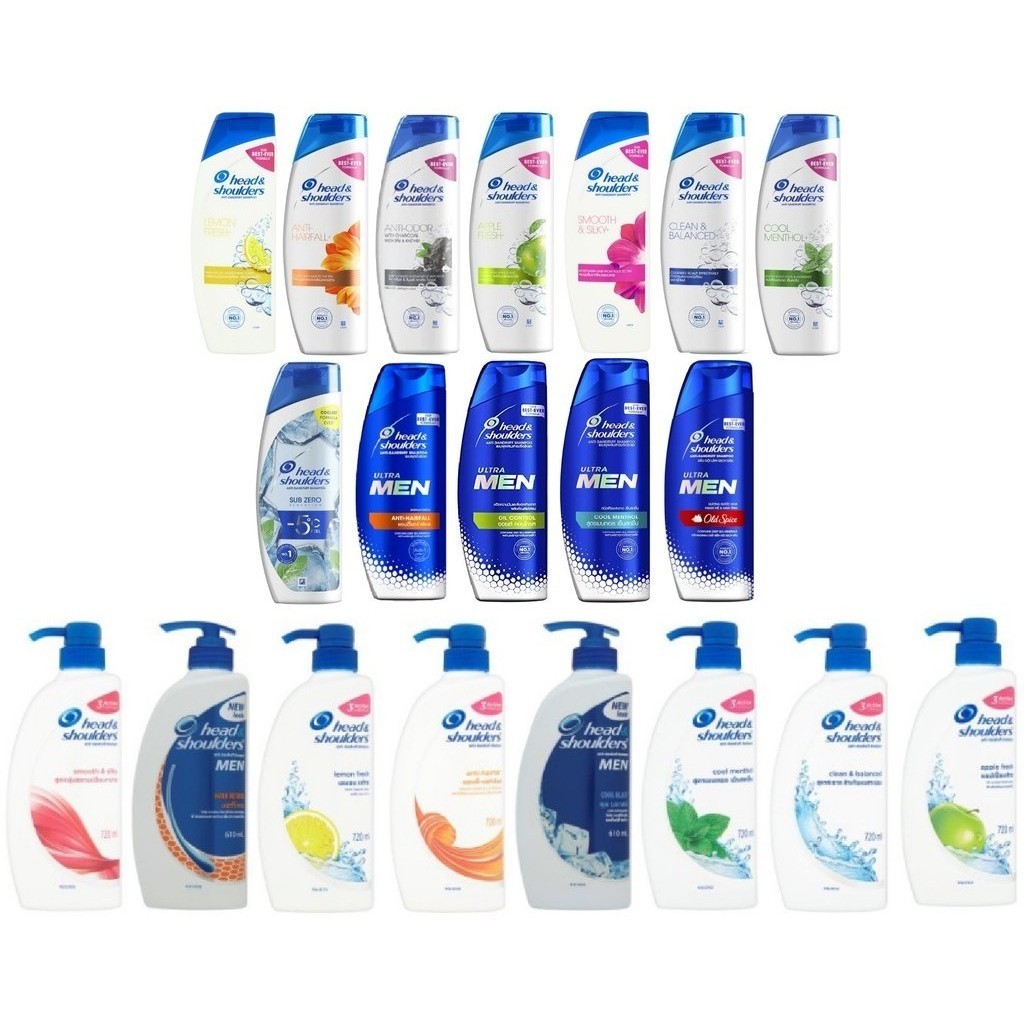 Head & Shoulders Anti-Dandruff Hair Shampoo Cool Menthol Anti Hair Fall Smooth300ml/315ml/480ml/720ml