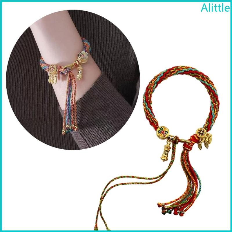 Alia Handmade Tibetan Style Bracelet Beautiful Fringe Pendant Memorial Bangle Jewelry