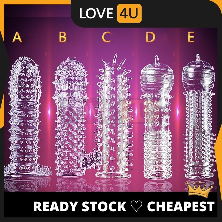 Crystal Condom Hot Penis Crystal Condom (Kondom Tahan Lama) Reusable Hot Sell Sex Toys ABCDE