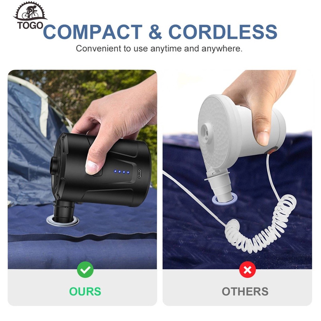 Electric Mini Air Pump for Mattress Mat Air Beds Inflate & Deflate Camping Outdoor Inflator Swimming Ring Vacuum Pump 3