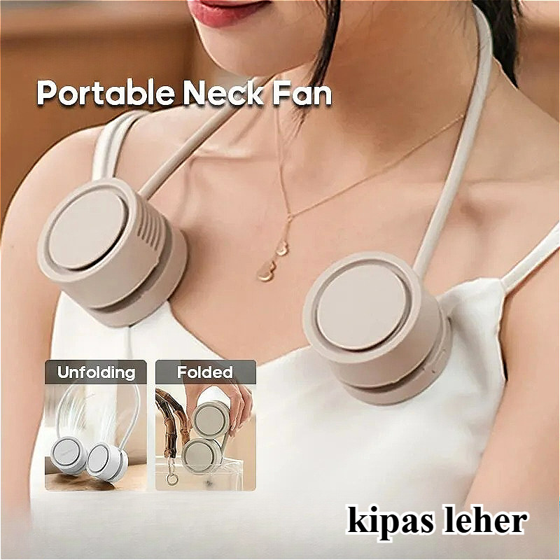 Kipas Leher Portable Neck Fan 360°Adjustable Bladeless Neck Fan Kipas Mini USB Rechargeable Fan Mini Fan Outdoor Kipas Leher Gantung
