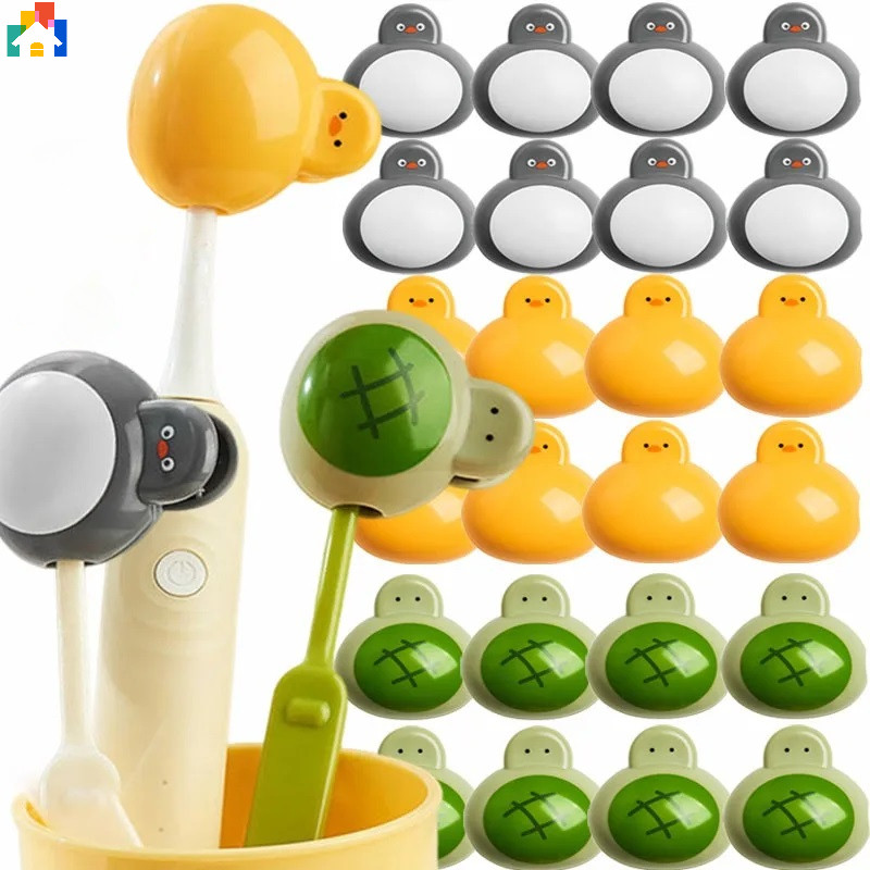 Portable Toothbrush Head Cover Clips Cartoon Small Animal Dustproof Germproof Toothbrush Protective Caps Bathroom Travel Storage Accessories