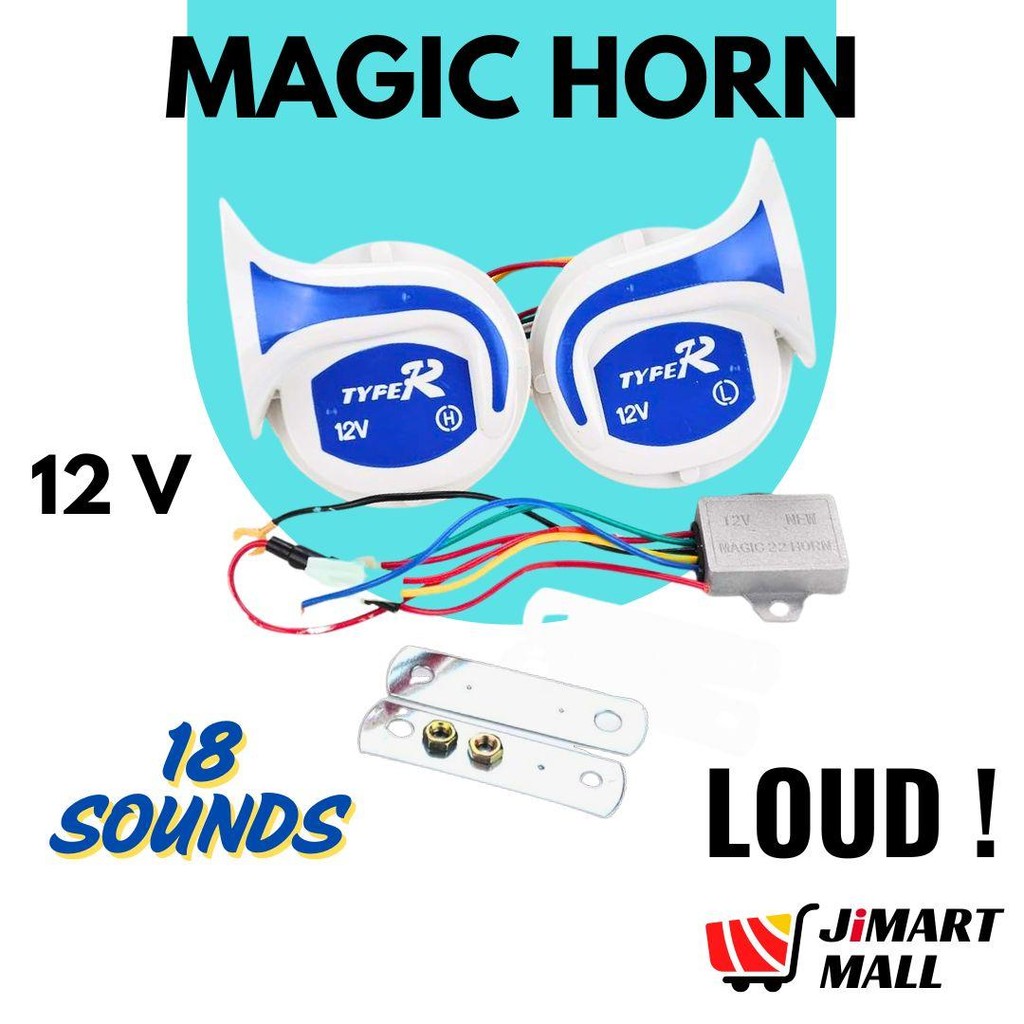 MAGIC HORN 12V CAR MOTOR Hon Digital Electric Snail Horn Air Horn Siren Music Bunyi Kuat Loud Kereta Motor Accessories