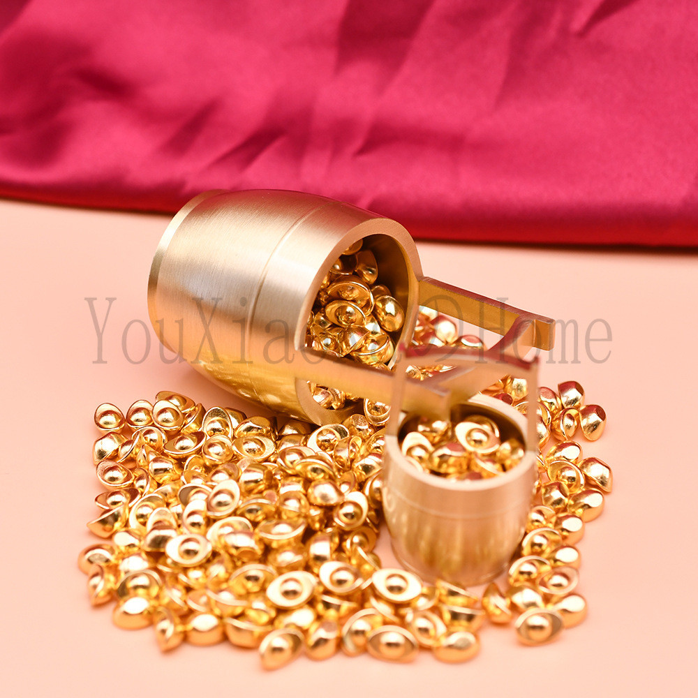 【柚小卡】五路财神招财进宝Solid Golden Ingot Lucky Home Decoration Sand Gold Decoration实心金色元宝