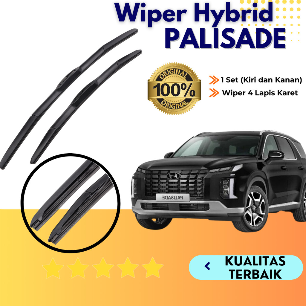 HYUNDAI Hybrid Car Wiper PalisadeHYUNDAI Pair of 2 PCS Kiri and Right Without Iron Frame Windshield Wiper Hybrid Car Front Blade Banana Model Rubber Vehicle Motorcycle