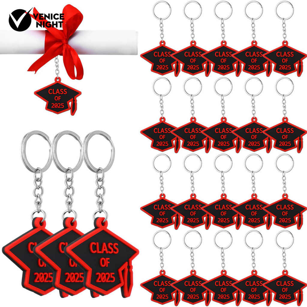 Class of 2025 Memorabilia Graduation Cap Keychain Class of 2025 Graduation Keychain Set Perfect Gift for High School and College Grads Rubber Grad Cap Charm Key Chains