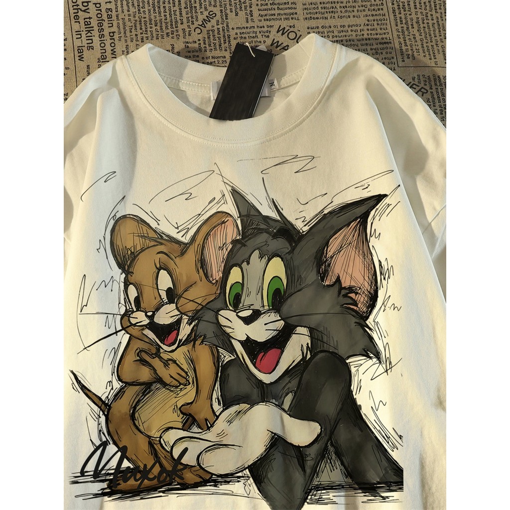 （  ✨  Penghantaran 24 jam ✨）  Maise STUDIO Kartun Besar Comel 100% Kapas T-shirt lengan pendek