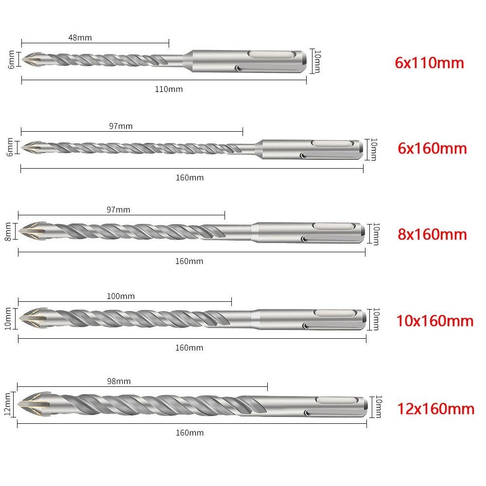 DIY Repair SXXINGI Round Shank Electric Hammer Drill Bits Durable Alloy Twist Convenient Impact Drilling Ceramic Conc...