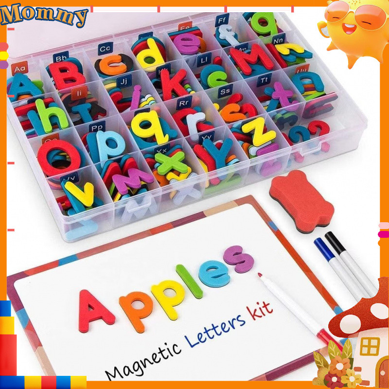 【🇲🇾 Ready Stock】Alphabet magnet alphabet toy 26Pcs Alphabet Kit ABC Foam Alphabet Alphanumeric Magnet Spelling and Upper/Lower/A-Z/123 Educational Toy Set Kids Toy Gift