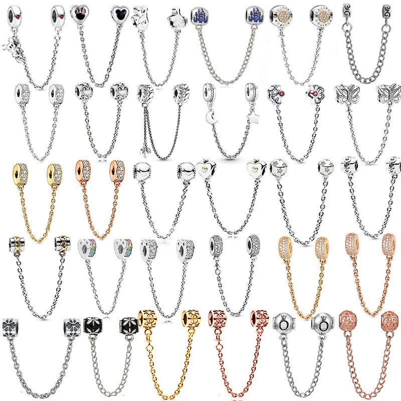 Pandora Bracelet Safety Chain Charm Spring Retro Charm Bracelet Jewelry DIY Accessories