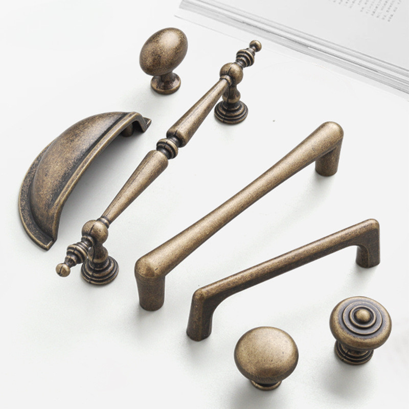 Aluminium Alloy Cabinet Handle Vintage Wardrobe Cabinet Door Handle Bronze Drawer Handle
