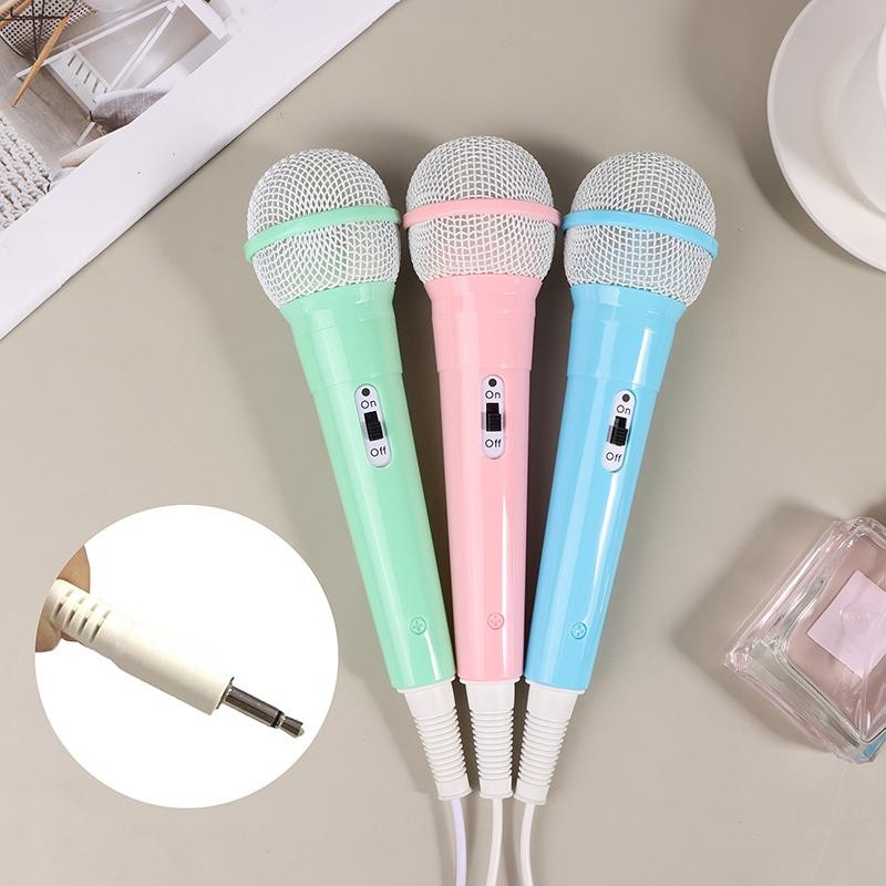 AN.MART 3.5mm Jack Wired Microphone Lightweight Singing Mechine Home Kids Musical Toy Easy Use No Battery Portable Handheld Microphone AM