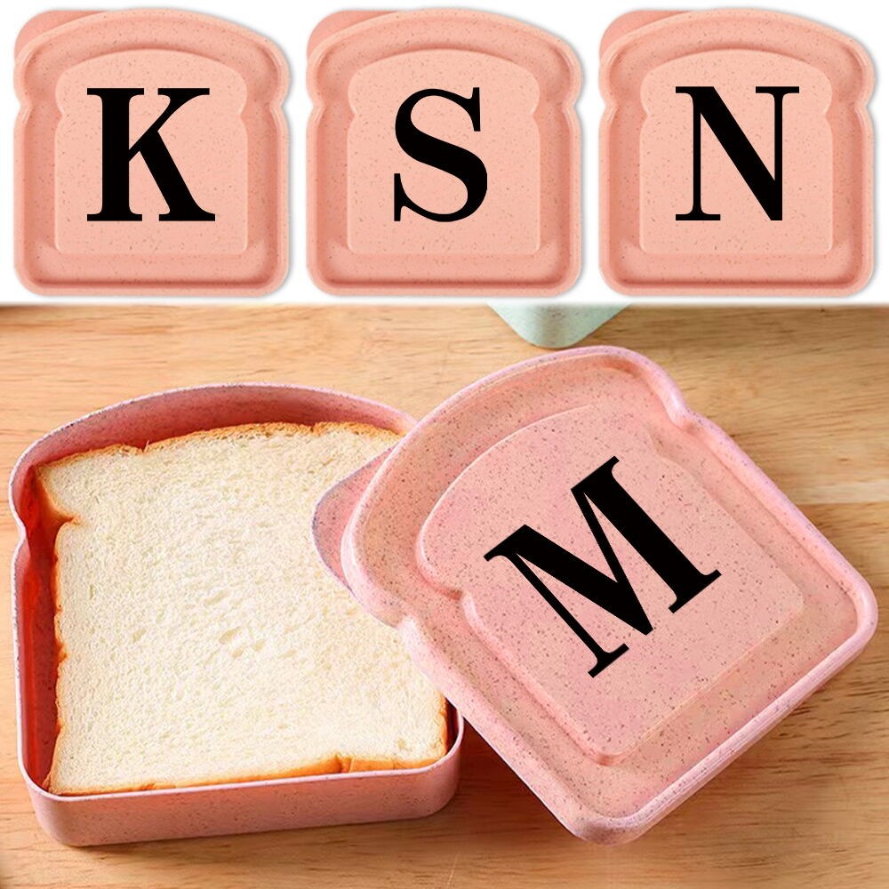 Kotak Makan Siang Simpan Makanan boleh Diguna Semula Hadiah untuk friend Kotak Kotak Roti Panggang Siri Cetakan Hitam