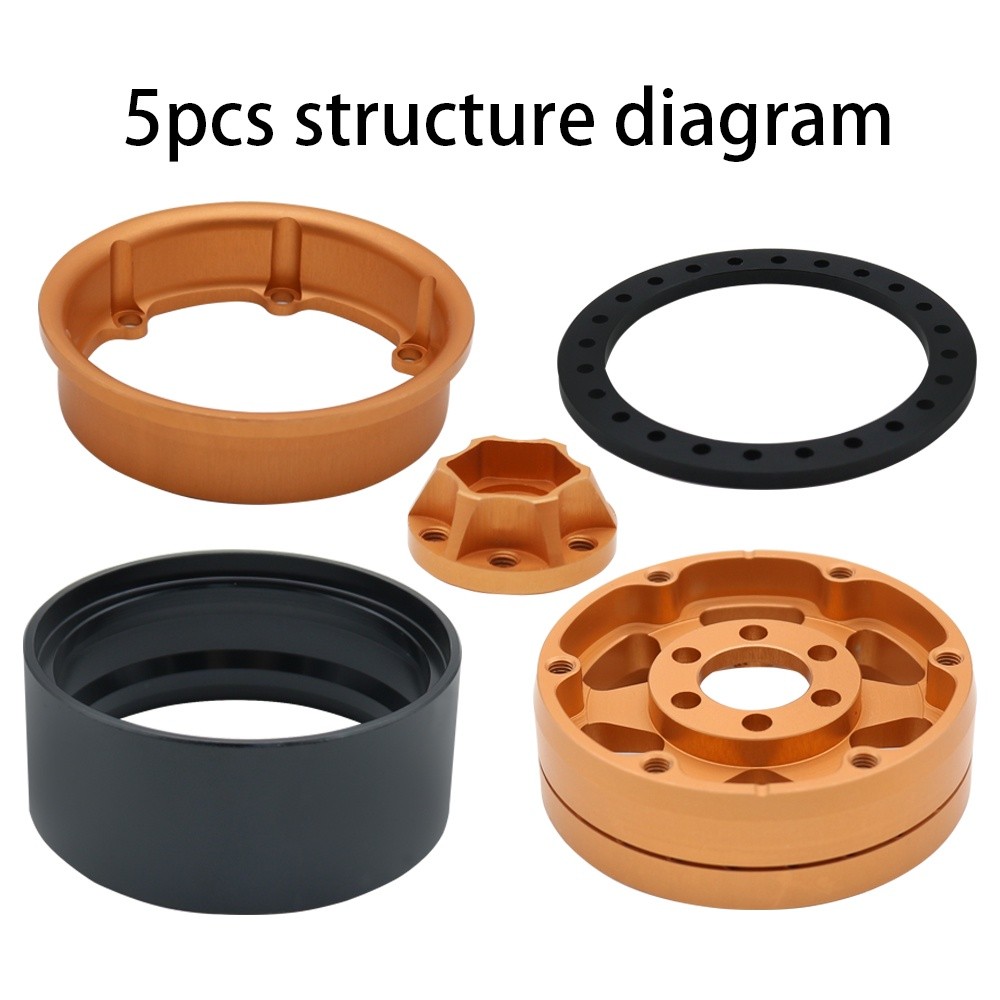 Essential Durable MYHRC CNC Aluminum Alloy 1.9 Inch Beadlock 6 Stripes Wheel Hub Rim 1/10 RC Crawler Axial SCX10 II 9... - Image 5