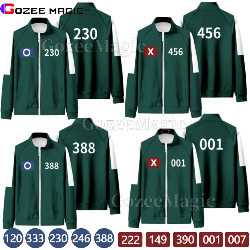 Unisex Season 2 Squid Game Cosplay Costume Dark Green Coat and Pants Men Women Jackets Clothing Halloween Party Disguise Outfit Sweatshirt
