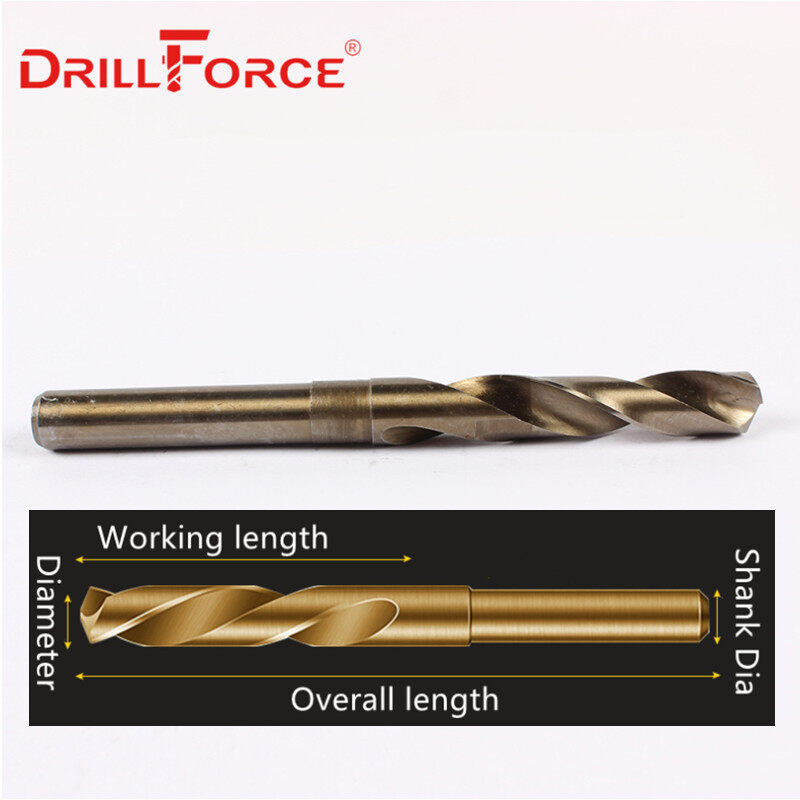 M35 Reduced Shank 1PC 12mm-23.5mm Drill Bits 1/2" inch Dia HSS Cobalt 5% Drill Bit For Stainless Steel, Metal, Wood (12/