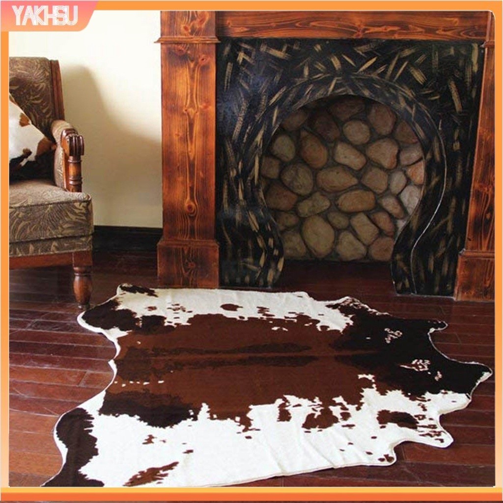 Reliable Quality (yakhsu) Cow Animal Print Home Decor Carpet Chair Throw Rug Anti-slip Living Room Lounge Mat Premium - Image 2