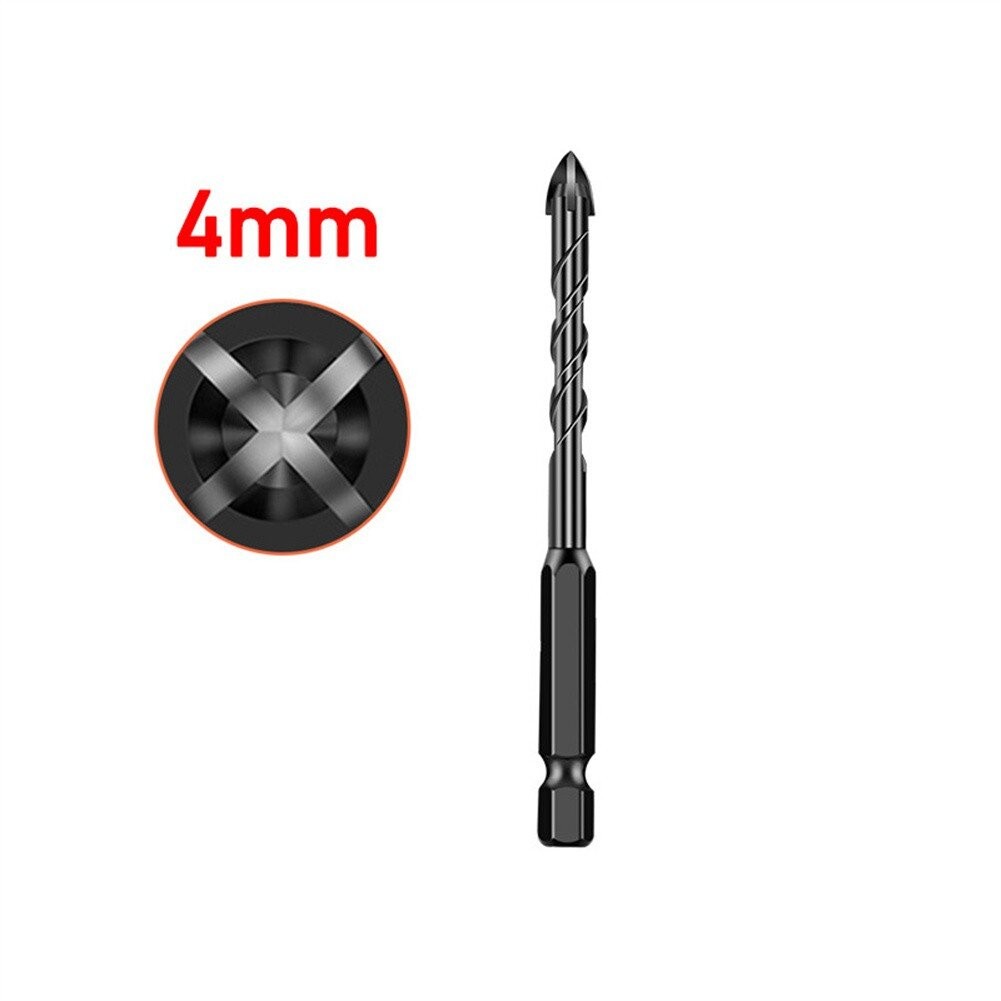 DIY Repair Drill Bit Perforated Ceramic Cross Hexagonal Shank Spiral Triangle Wood Tool