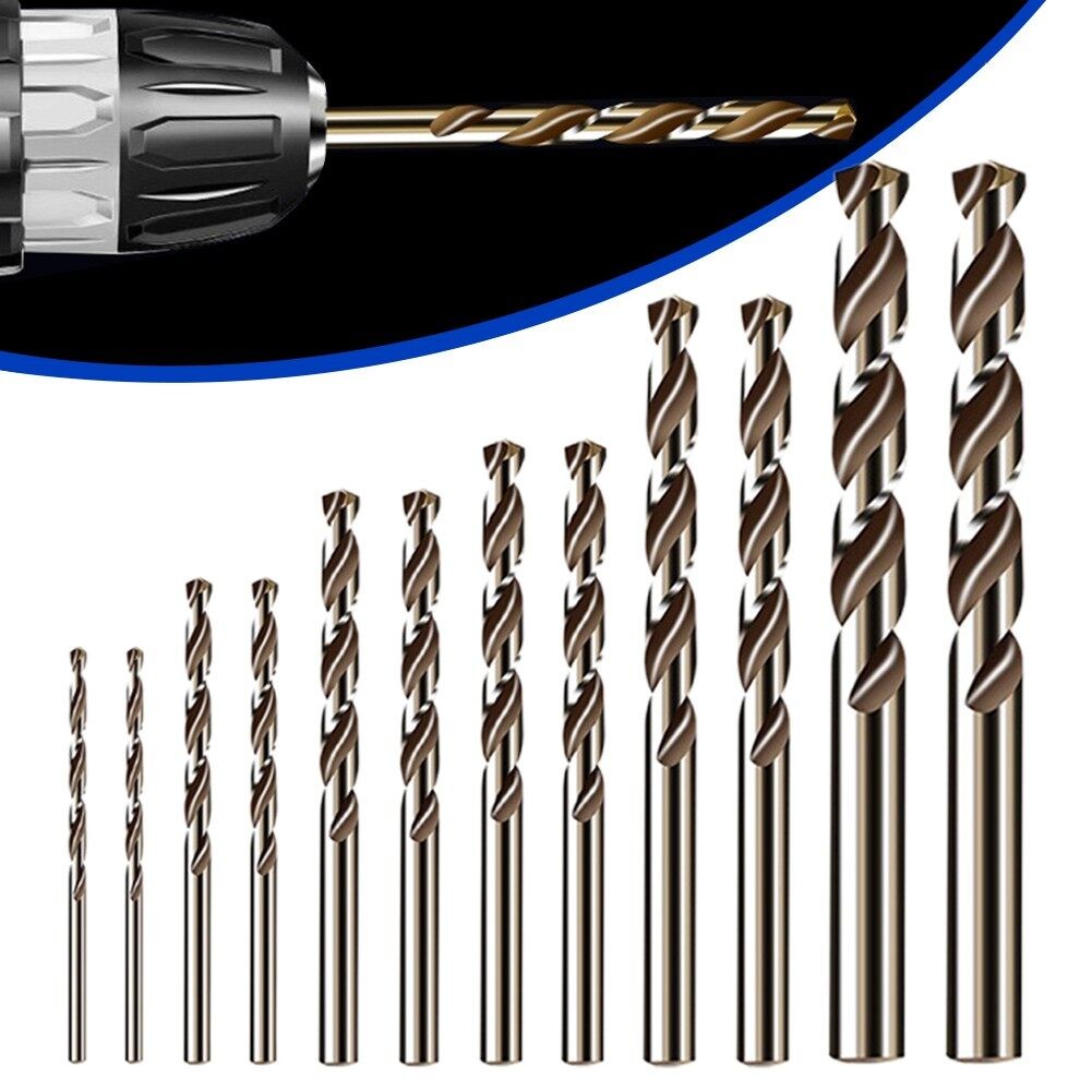 12pcs Cobalt Hss Drill Bit M35 Industrial Grade For Stainless Steel Aluminum Metal Wood Hole Cutter