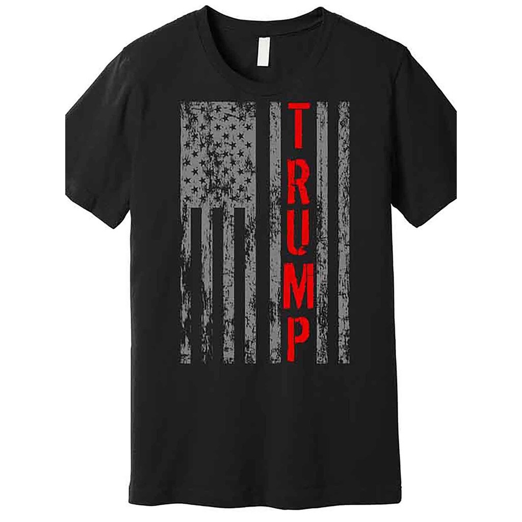 Donald Trump Vintage USA Flag Premium T-Shirt 227354 Koleksi Kemeja-T Corak Lengan Pendek Lelaki