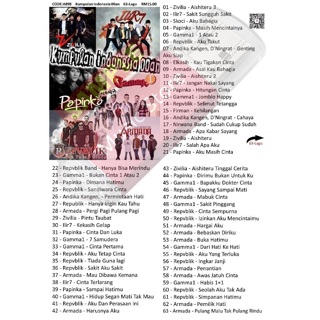 Pendrive Usb Mp3 Lagu Kumpulan Indonesia 00an Song Music a898 D3