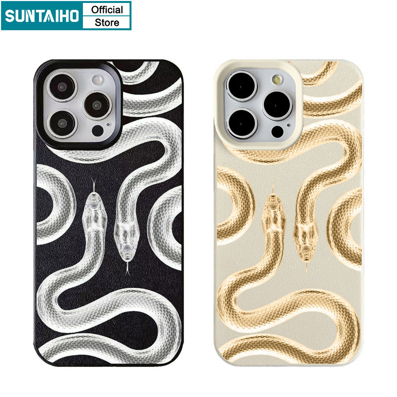 Suntaiho Fashion Creative Casing Snake Pattern Phone Case for Iphone 16 15 14 13 12 11 Pro Max IP 7 8 Plus Iphon X XS XR Xs Max Silicon Soft Premium Shockproof Back Cover