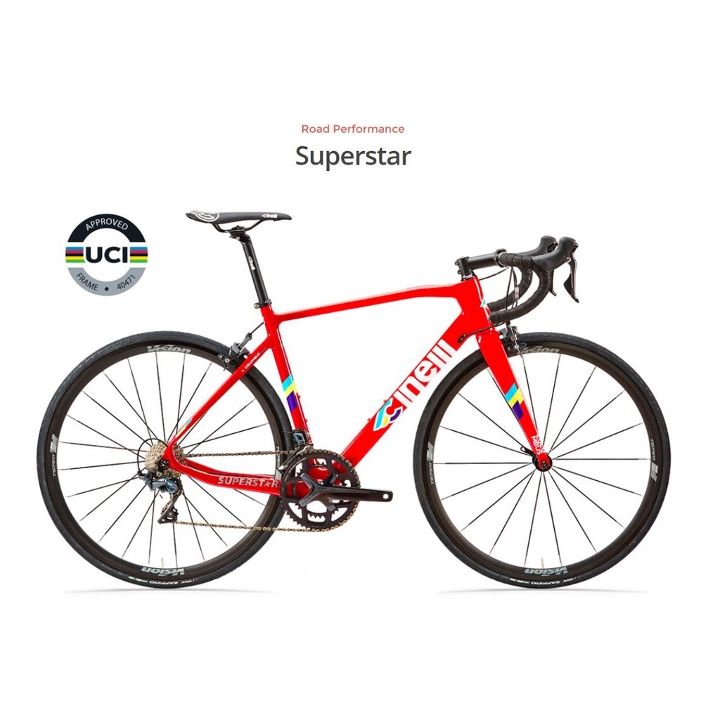 CINELLI SUPERSTAR Red Hot SHIMANO ULTEGRA - 46/48/51/54CM - Performance Bike