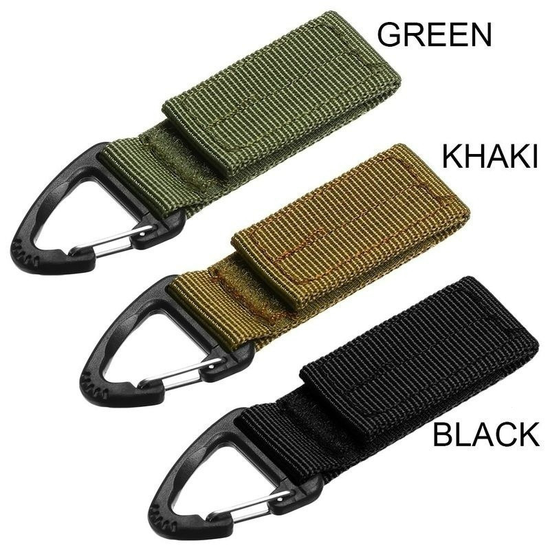 Tactical Triangle Buckle Nylon Webbing Quick Hanging Buckle Single Point Rotating Key Chain Backpack Hook Accessories Multi-Color Optional