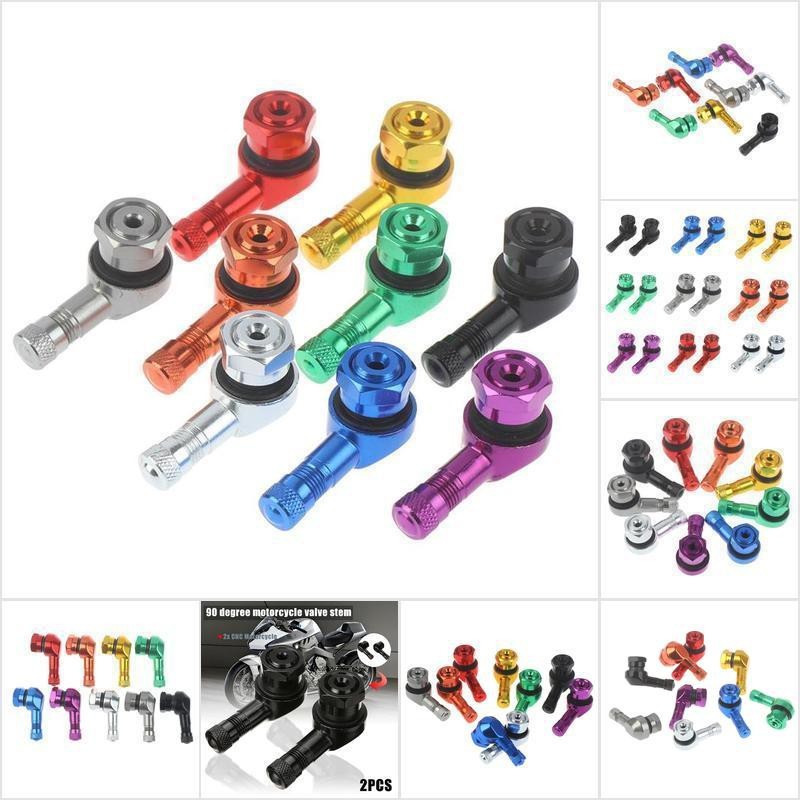 Durable Essential TCMY 2PCS CNC Motorcycle 90 Degree Angle Wheel Tire Stem Tubeless Valve Aluminum FAA - Image 3