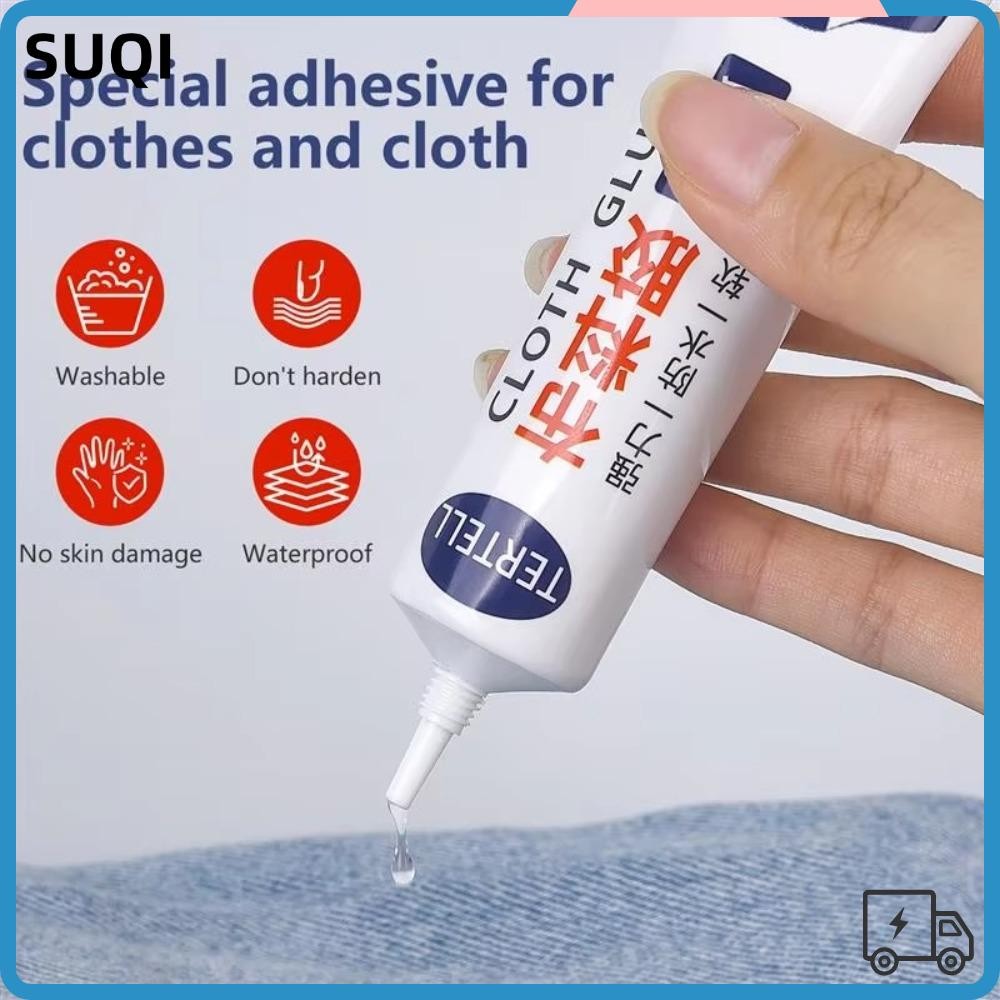 LUCKY-SUQI Fabric Sewing Glue, Quick Dry Transparent Clothing Repair Glue, Non Irritation High Viscosity Strength Corrosion Resistance Fabric Bonding Glue