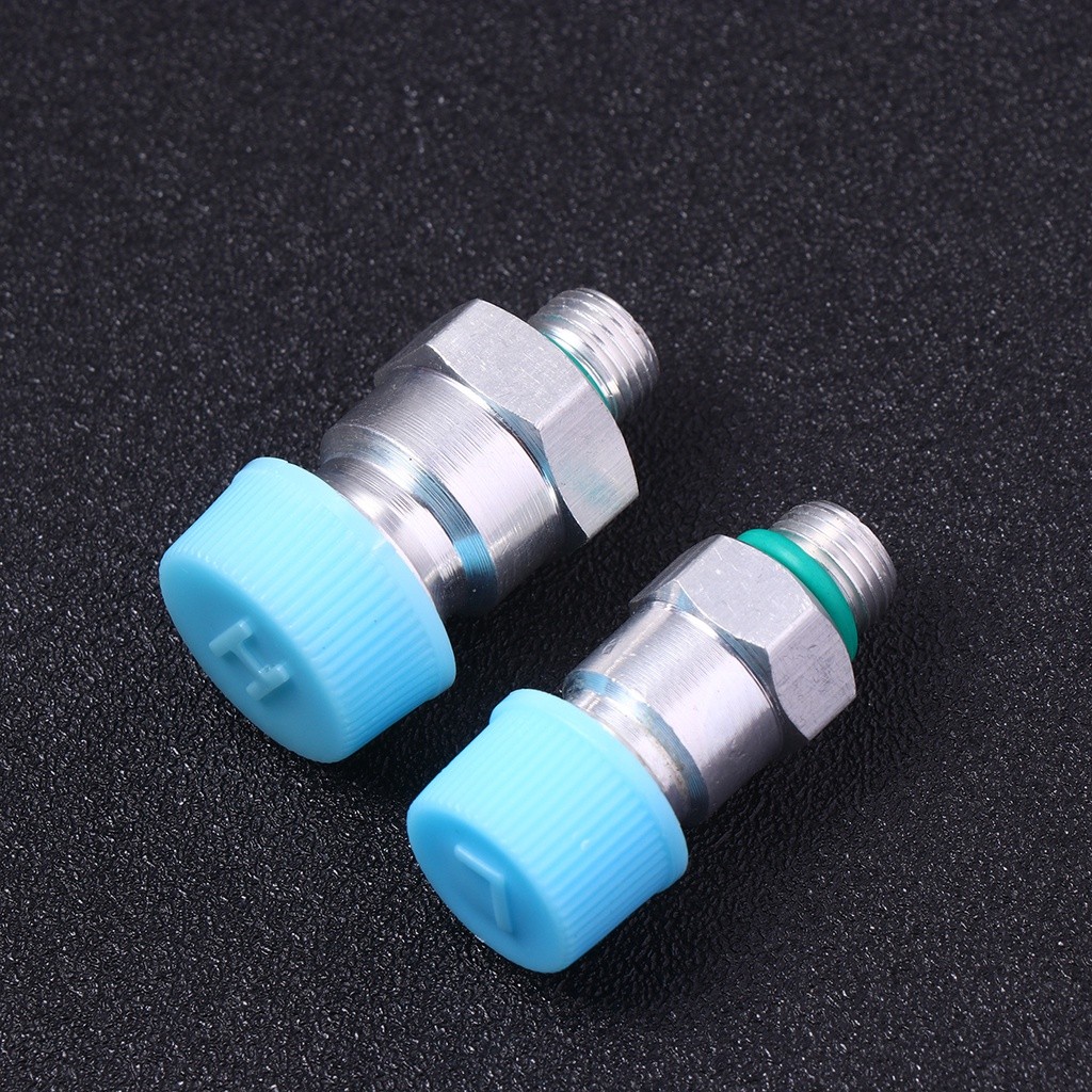 2Pcs Motor Tech Adjustable R134A Adapter Fittings Quick Coupler High Low AC Manifold Gauge Hose Conversion