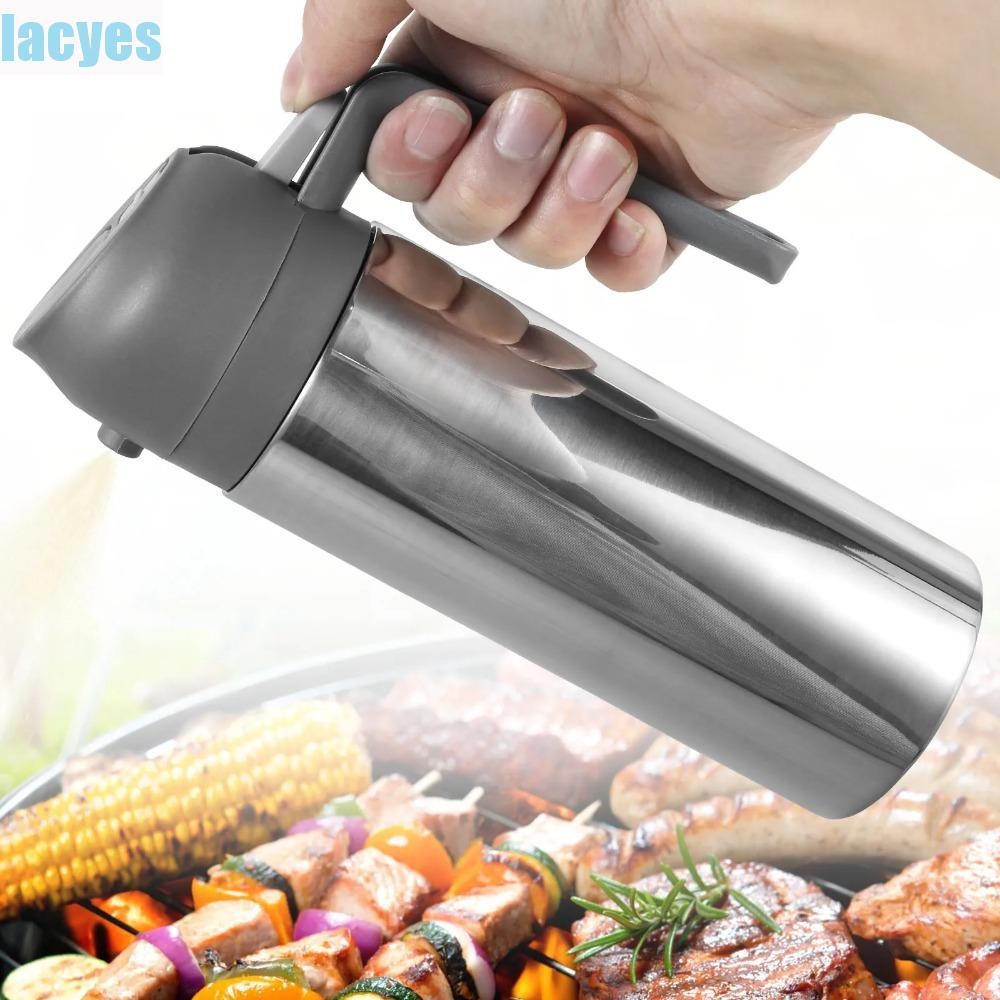 LACYES Oil Spray Bottle, 304 Stainless Steel 2 In 1 BBQ Oil Sprayer, Kitchen Gadgets Fall-resistant Unbreakable Rust-proof Vinegar Dispenser Bottle Cooking