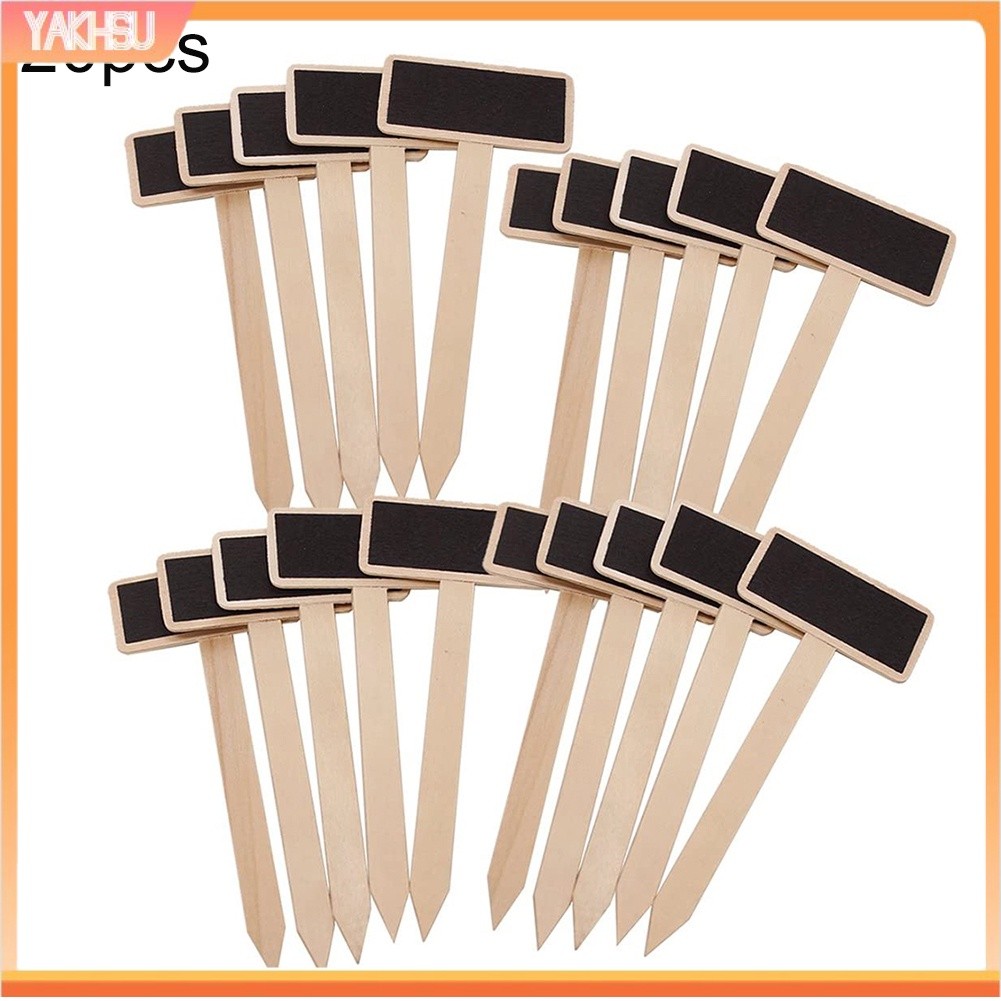 Durable Versatile (yakhsu) 20Pcs Wooden T Shape Vegetables Plant Pot Labels Tags Garden Chalkboard Decor Purpose Premium - Image 3