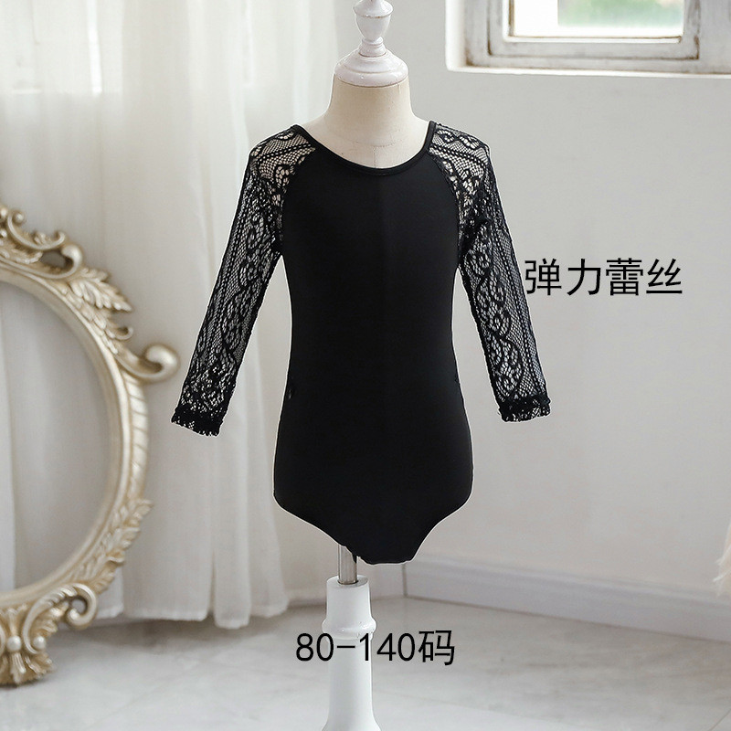 Baju Budak Perempuan 0-6 Y Girls Swimming Suits Lace Swimsuit Wear Princess One Piece Black Lace Swimsuit Girls' Baby Long Sleeve Swimming Wear Childrens Clothing