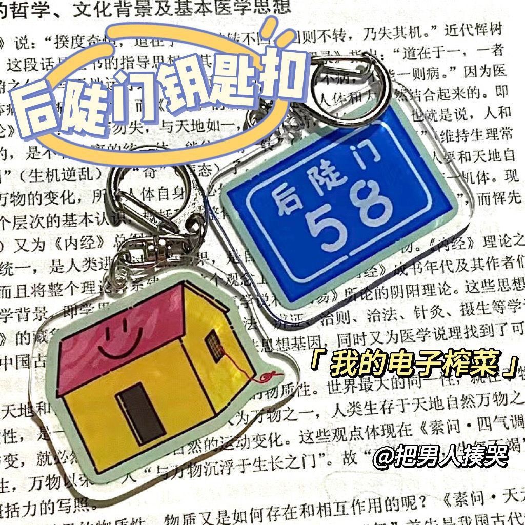 New Style Rear Steep Door Acrylic Merchandise Double-Sided Keychain Schoolbag Pendant diy Customized Birthday Gift#PY22S6#
