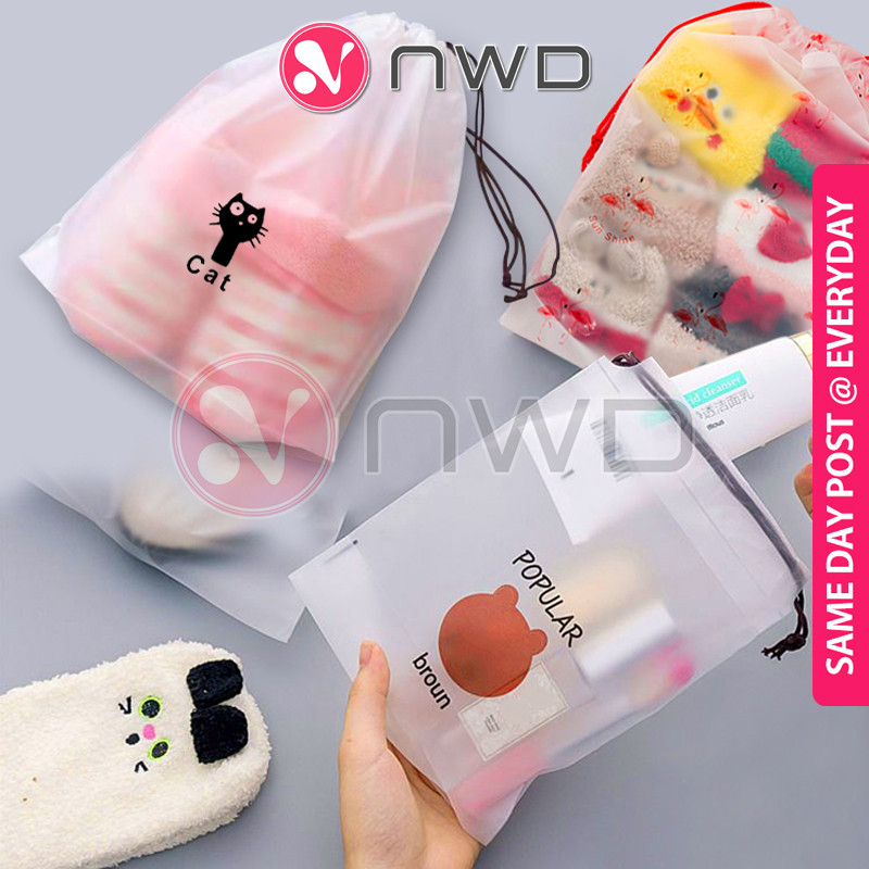 《 - 》Waterproof Frosted Cloth Storage Drawstring Travel Bag Cosmetic Beg Bertali 束口抽绳袋 NWD