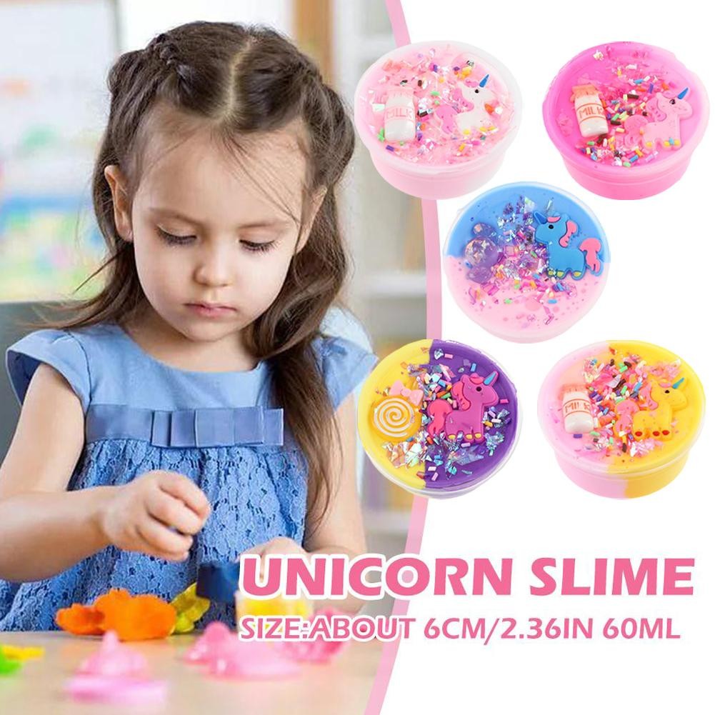 6cm 100ml Unicorn Slime Puff Crystal Shining Unicorn Slime Z3P1